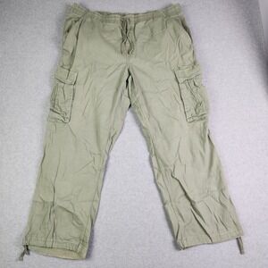 No Boundaries Cargo Pants Mens XL Sage Green Utility Relaxed Fit Elastic Waist